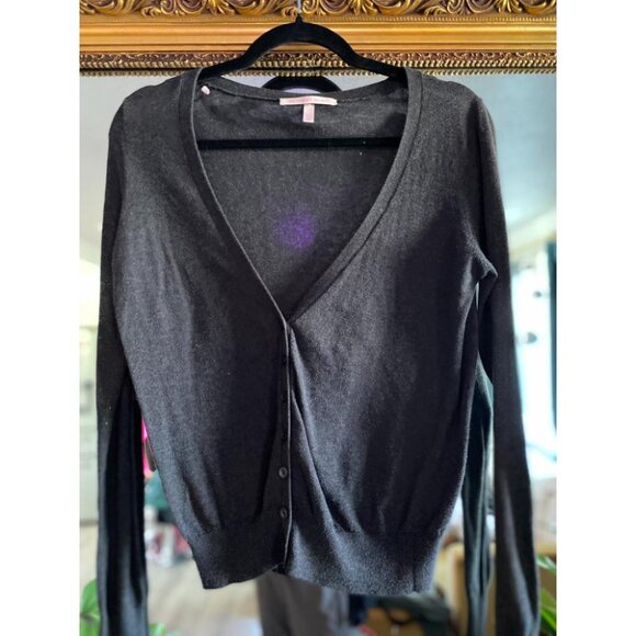 Victoria’s Secret Black Button Front Cardigan Sweater Size Small Lightweight - Picture 1 of 4